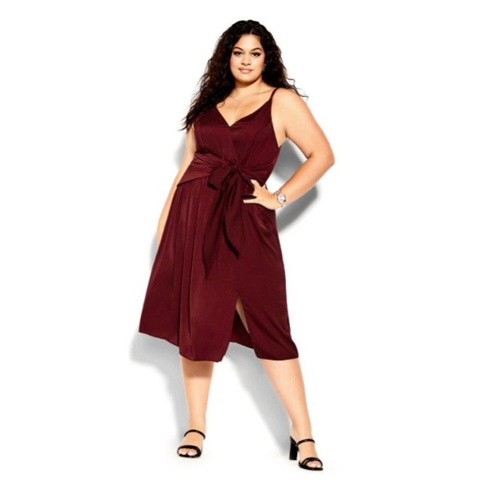 NWT City Chic Dress Dreaming Pomegranate XL = 22 = 3x - Picture 2 of 6
